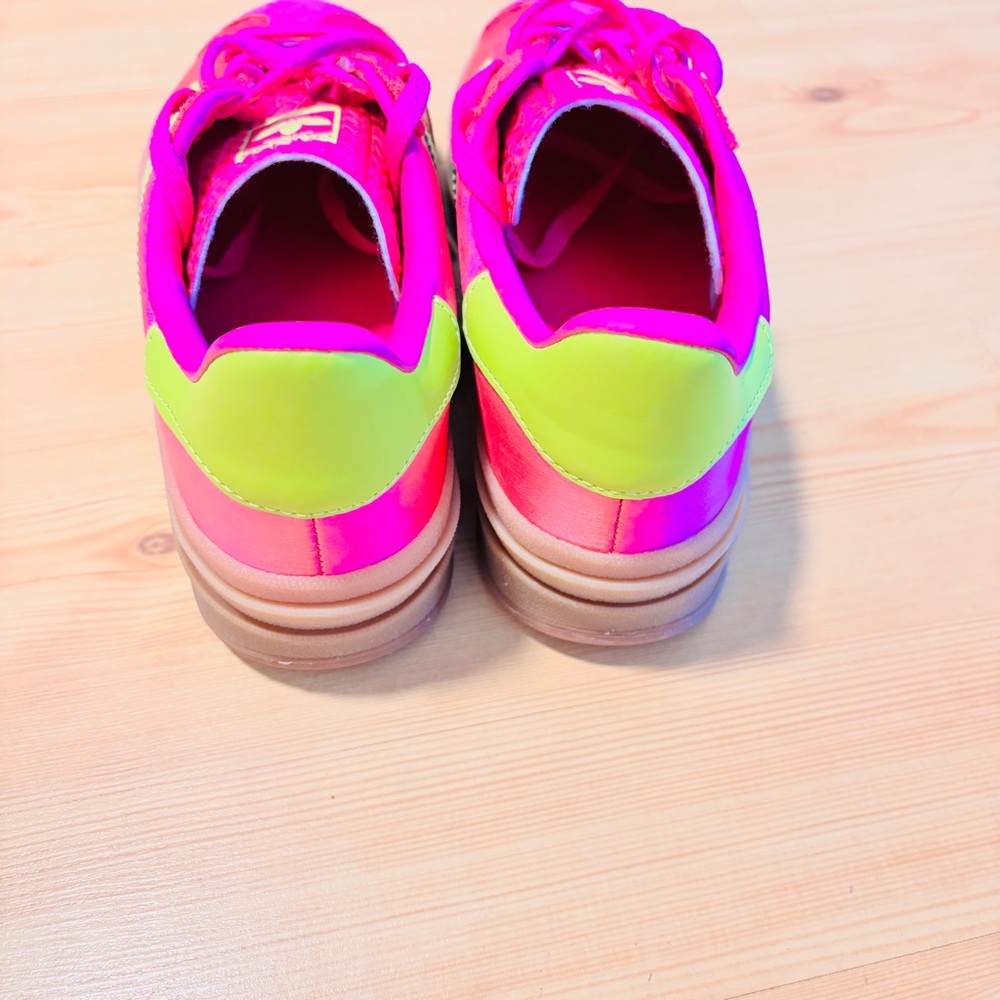 Adidas Gazelle Bold Womens Size 6.5 Shoes Sneakers Slime Fuchsia Pink Green NEW - Picture 6 of 10
